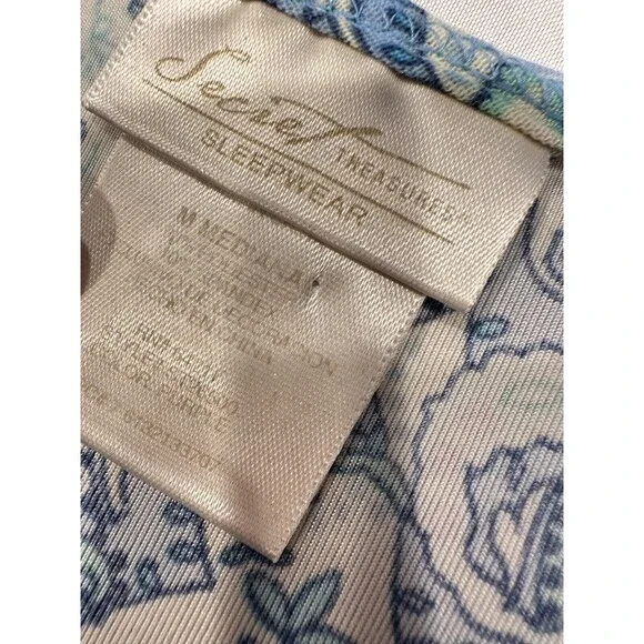Secret Treasure Sleepwear Slip Dress Womens Size Medium M Floral blue lace prett - Picture 10 of 10